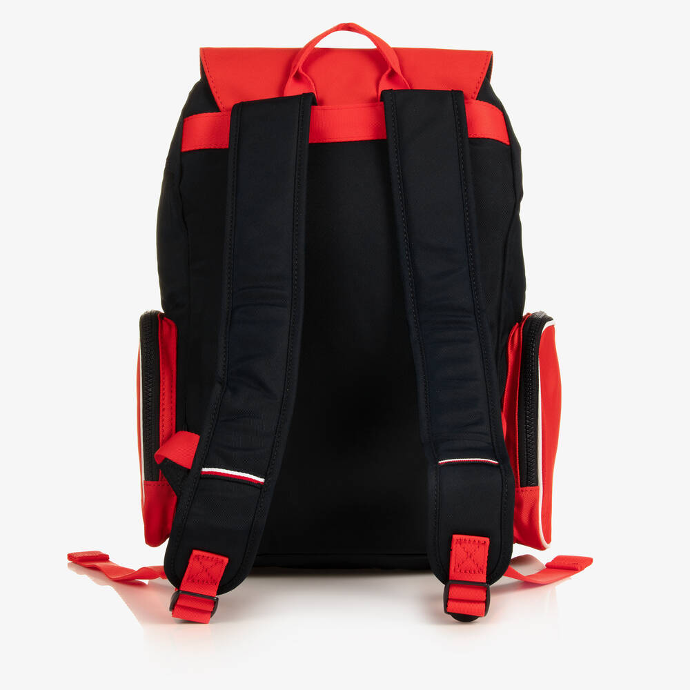 Tommy Hilfiger-حقيبة ظهر كانفاس لون كحلي وأحمر (38 سم) | Childrensalon Outlet