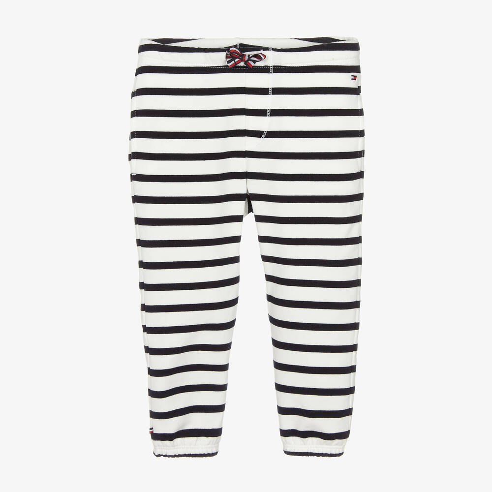 Tommy Hilfiger - Blau gestreifte Baumwolljogginghose | Childrensalon