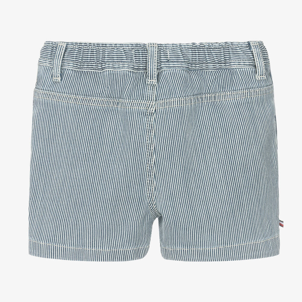 Tommy Hilfiger-Blue Striped Cotton Baby Shorts | Childrensalon Outlet