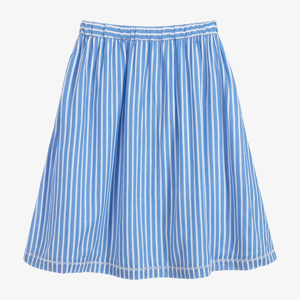 Tommy Hilfiger-Blue Striped Cotton Skirt | Childrensalon Outlet