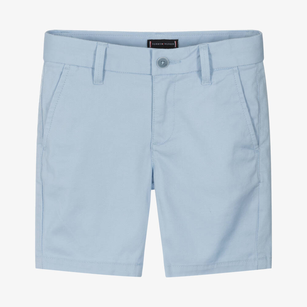 Tommy Hilfiger-Boys Azure Cotton Belted Shorts | Childrensalon Outlet