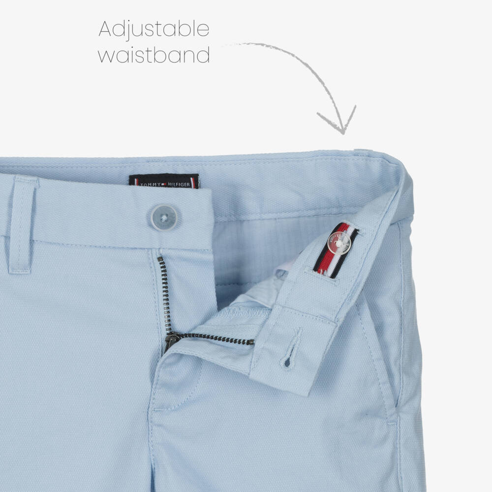 Tommy Hilfiger-Boys Azure Cotton Belted Shorts | Childrensalon Outlet