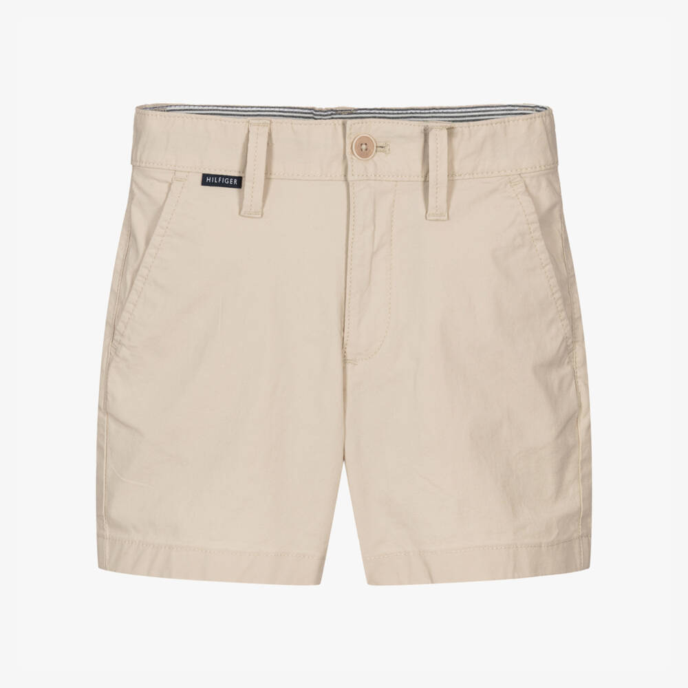 Tommy Hilfiger-Boys Beige Belted Chino Shorts | Childrensalon Outlet