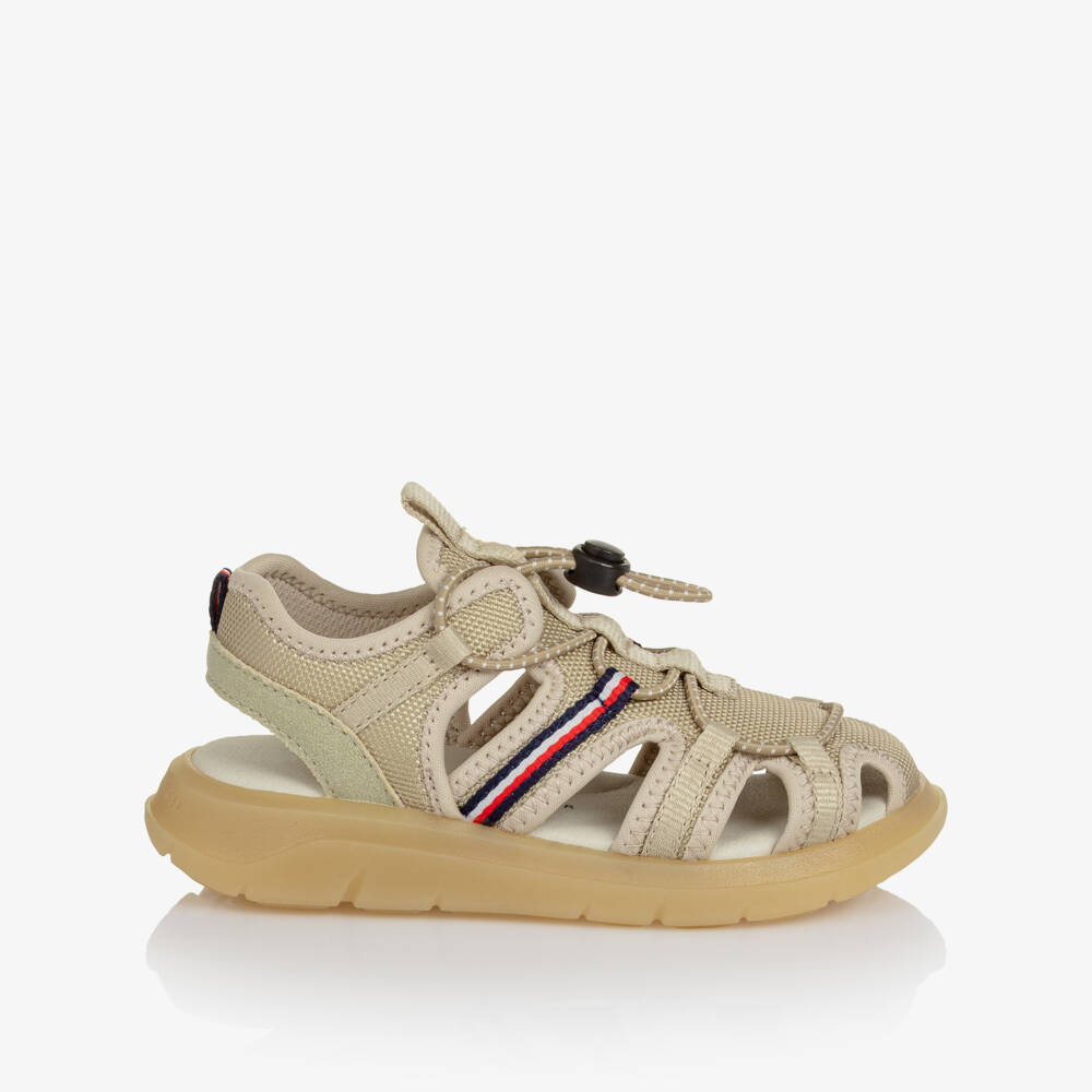 Tommy Hilfiger-Boys Beige Canvas Sandals with Bungee Cord | Childrensalon Outlet