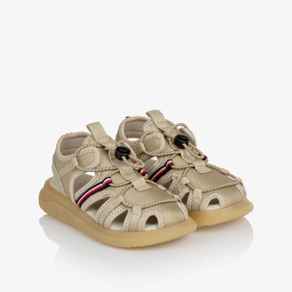 Tommy Hilfiger-Boys Beige Canvas Sandals with Bungee Cord | Childrensalon Outlet