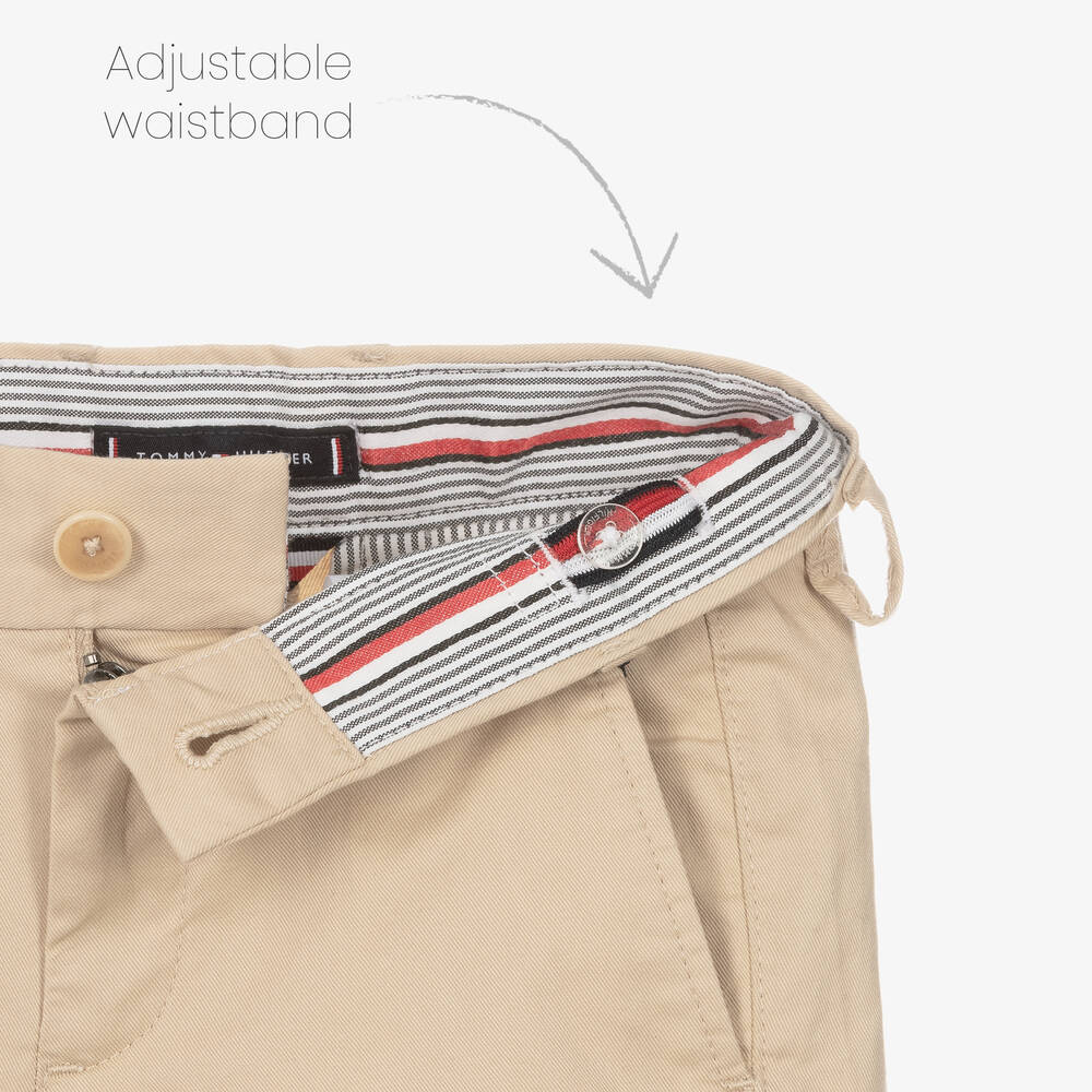Tommy Hilfiger-Бежевые хлопковые шорты чинос для мальчиков | Childrensalon Outlet