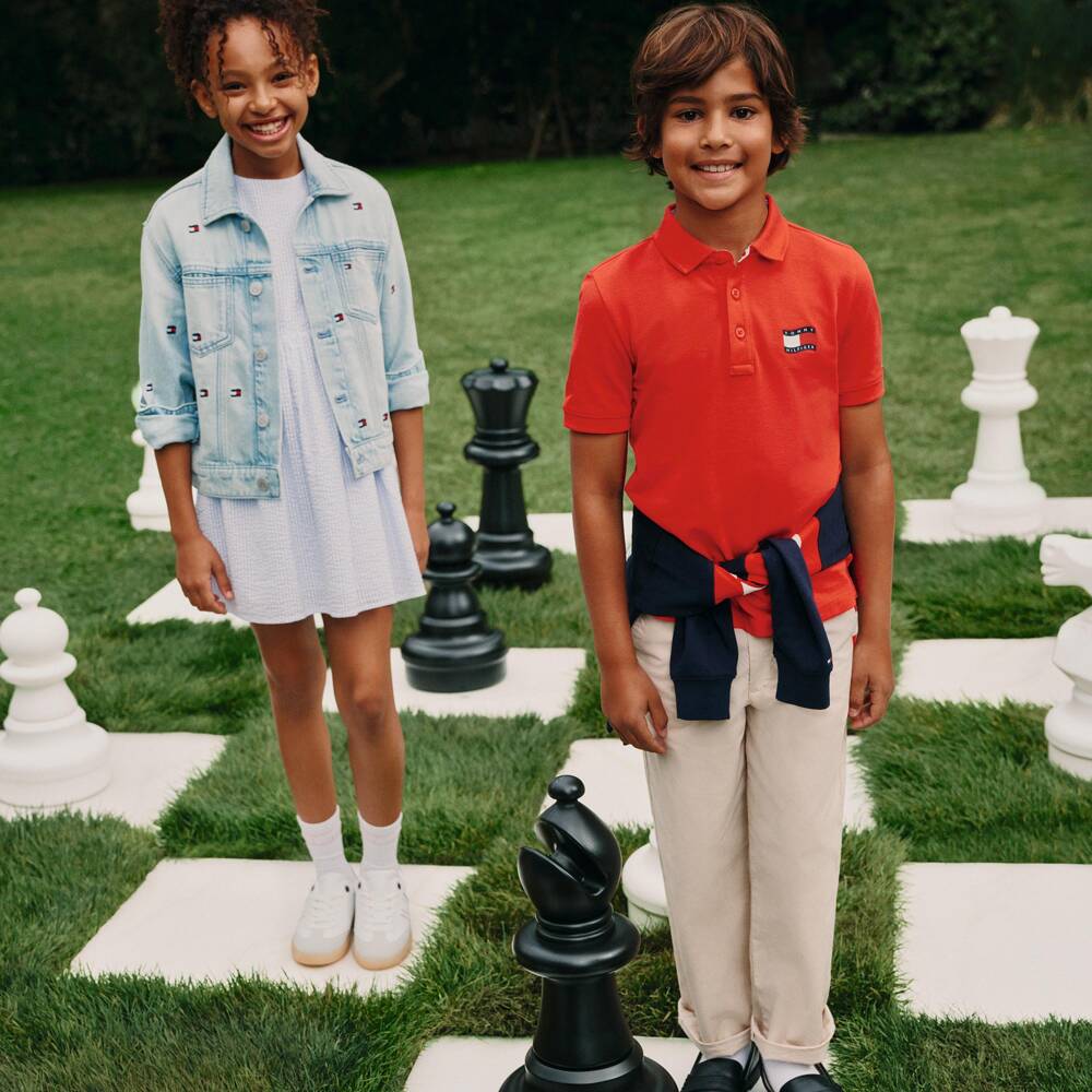 Tommy Hilfiger-Boys Beige Cotton Chino Trousers | Childrensalon Outlet