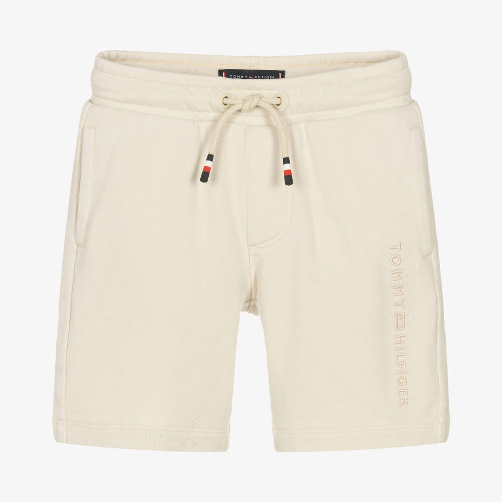 Tommy Hilfiger - Boys Beige Cotton Jersey Shorts | Childrensalon