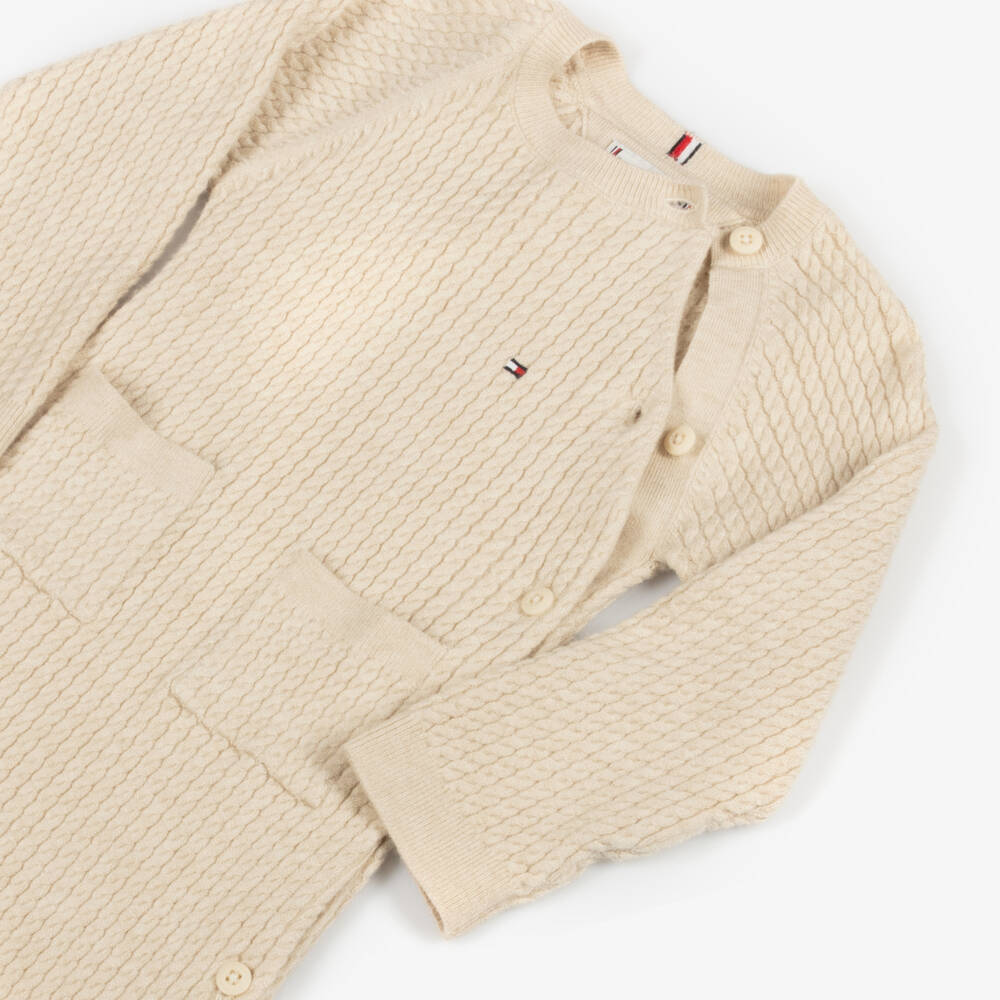 Tommy Hilfiger-Boys Beige Cozy Knit Romper | Childrensalon Outlet