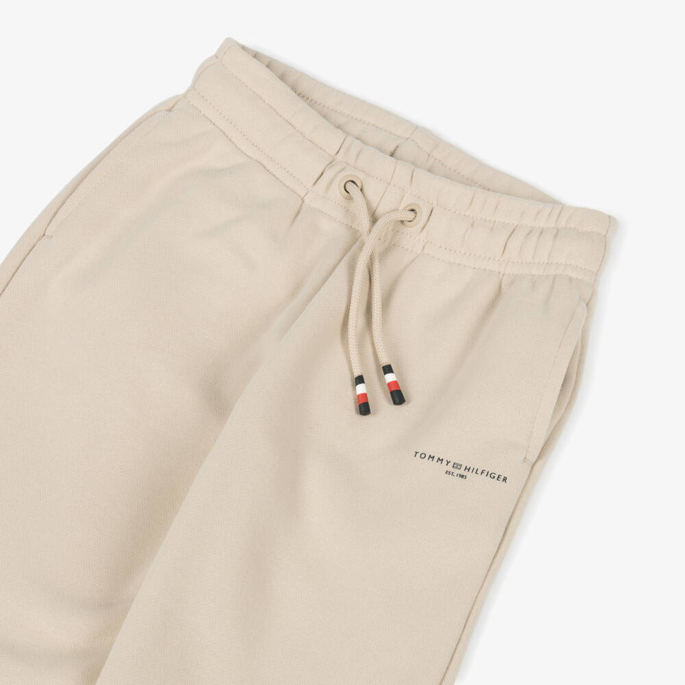 Tommy Hilfiger-Boys Beige Organic Cotton Trousers | Childrensalon Outlet