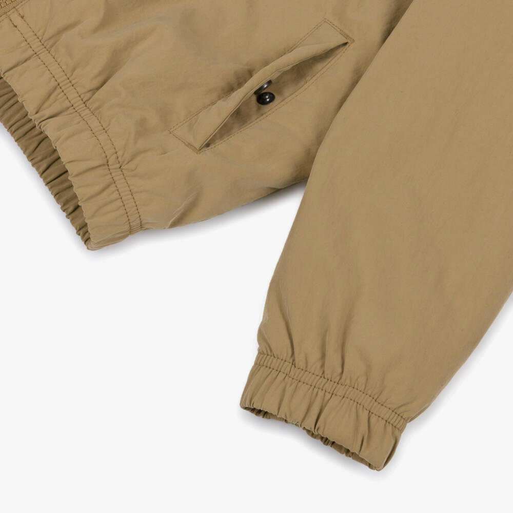 Tommy Hilfiger-Boys Beige Padded Hooded Zip-Up Jacket | Childrensalon Outlet
