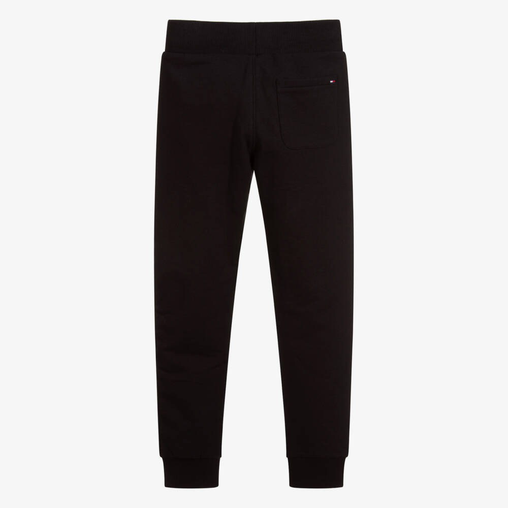 Tommy Hilfiger-Boys Black Cotton Flag Joggers | Childrensalon Outlet