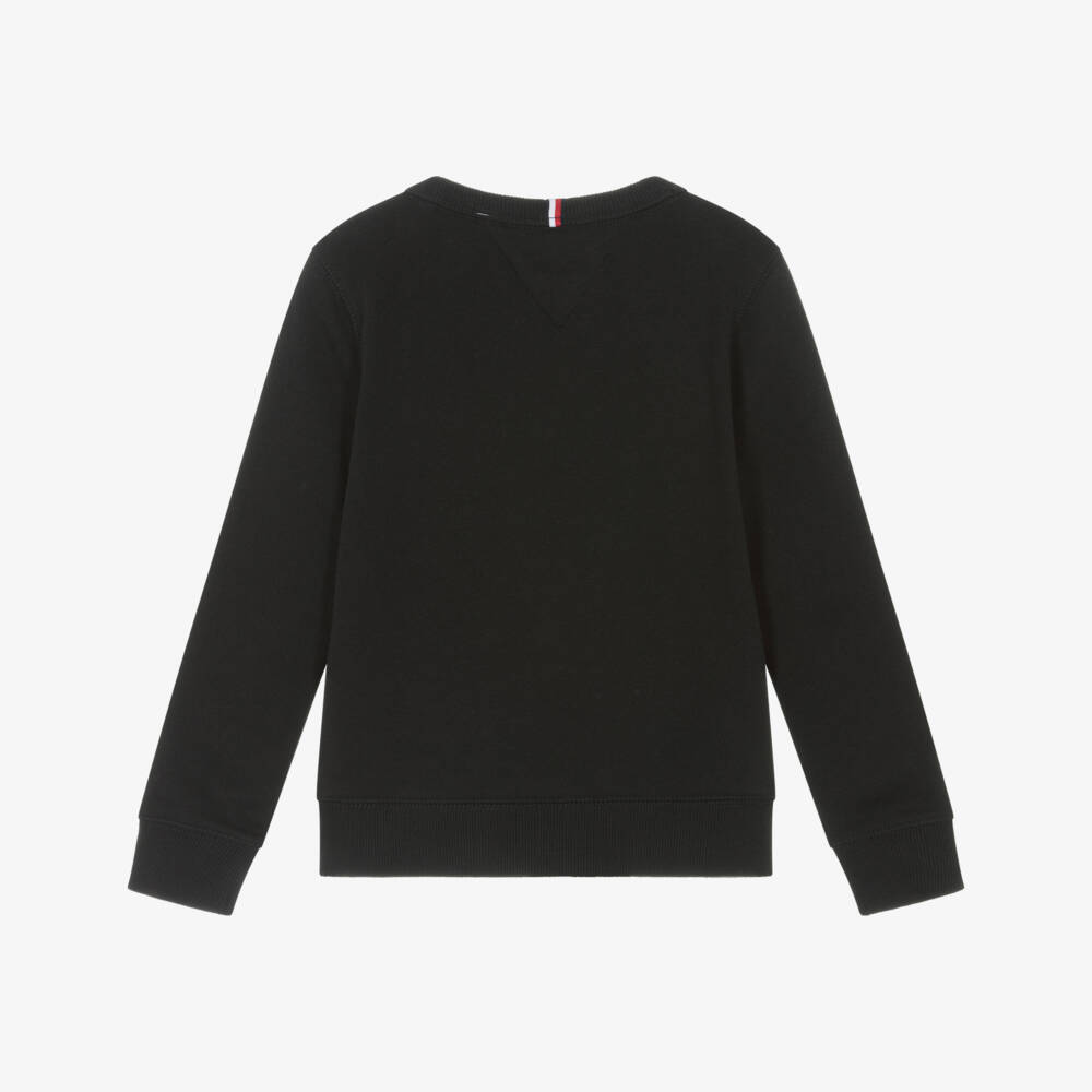 Tommy Hilfiger-Boys Black Cotton Logo Pullover | Childrensalon Outlet