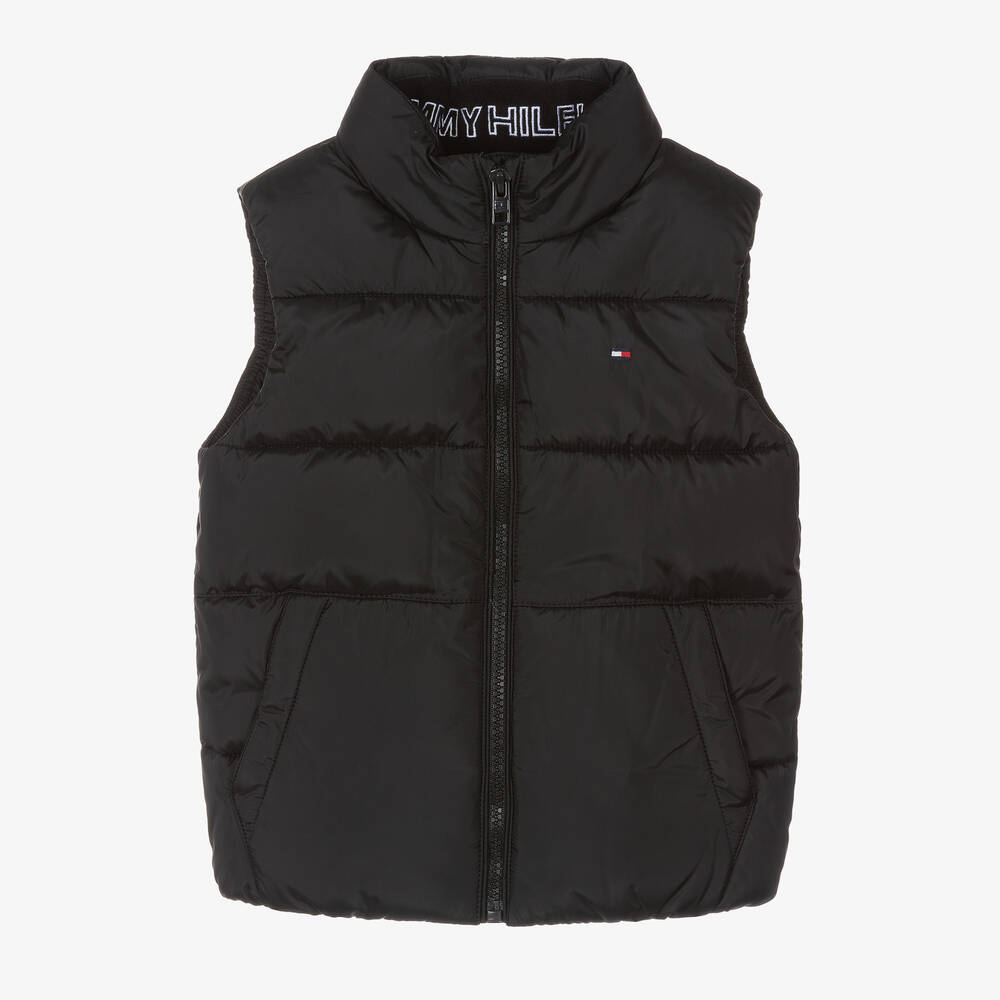 Tommy Hilfiger - Boys Black Flag Puffer Gilet | Childrensalon