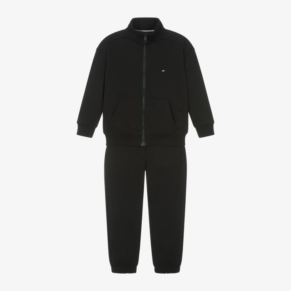 Tommy Hilfiger-Boys Black Jersey Logo Set | Childrensalon Outlet