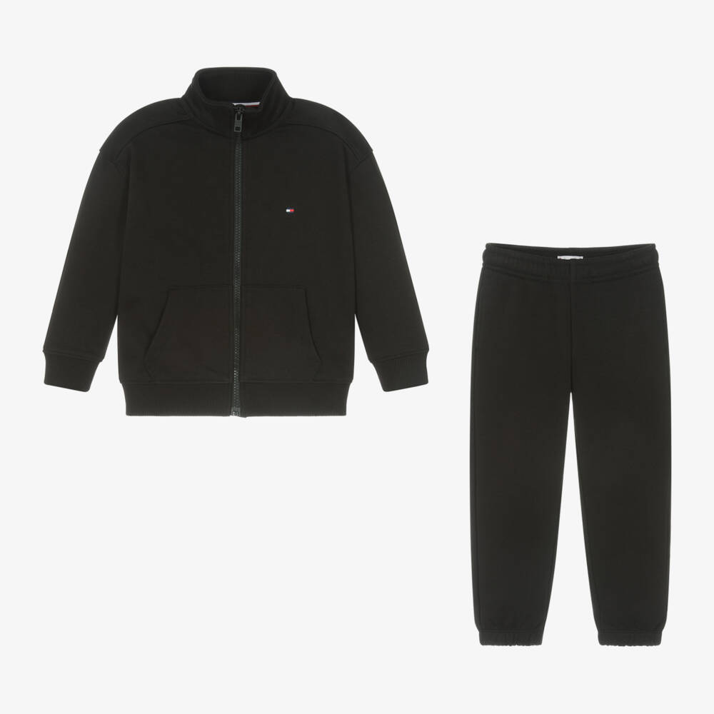 Tommy Hilfiger-Boys Black Jersey Logo Set | Childrensalon Outlet