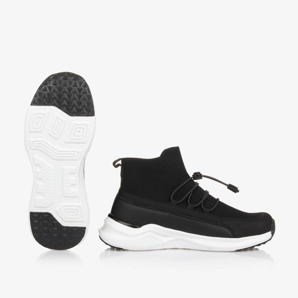 Tommy Hilfiger-Boys Black Knit Sock Trainers | Childrensalon Outlet