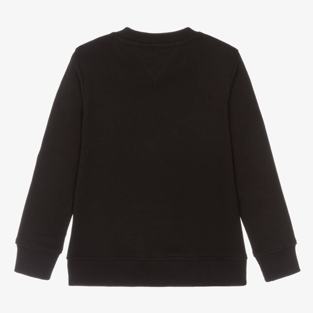 Tommy Hilfiger-Boys Black Organic Cotton Sweatshirt | Childrensalon Outlet