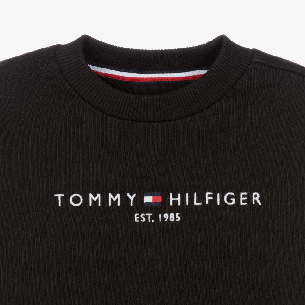 Tommy Hilfiger-Boys Black Organic Cotton Sweatshirt | Childrensalon Outlet