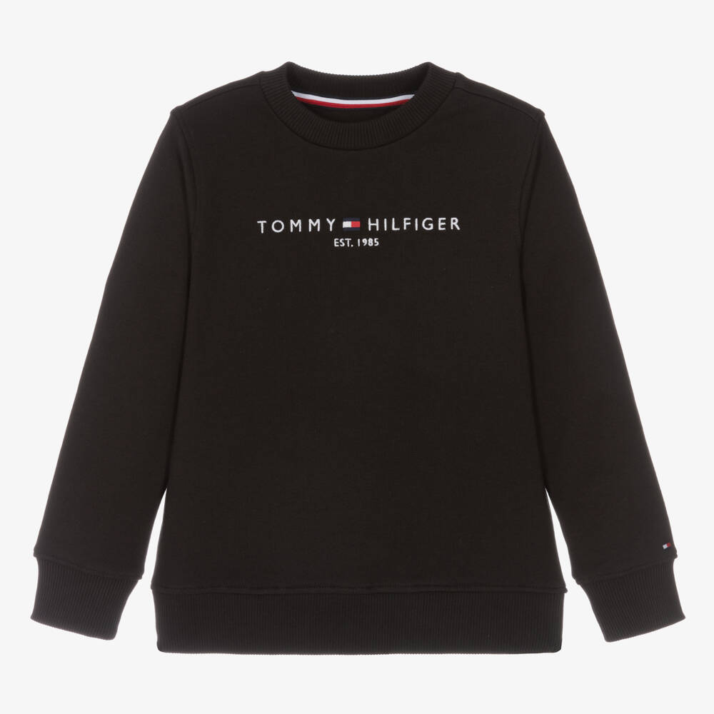 Tommy Hilfiger-Boys Black Organic Cotton Sweatshirt | Childrensalon Outlet