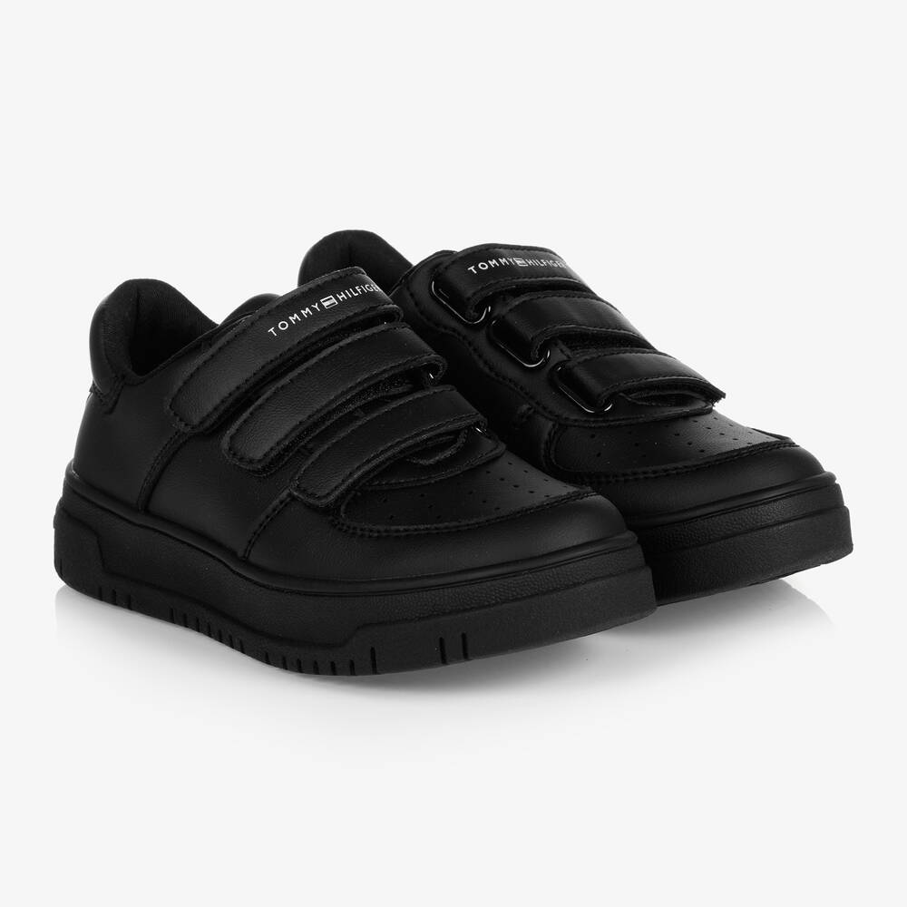 Tommy Hilfiger - Boys Black Velcro Trainers | Childrensalon