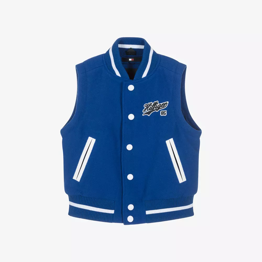 Tommy Hilfiger-Boys Blue Bomber Jacket | Childrensalon Outlet