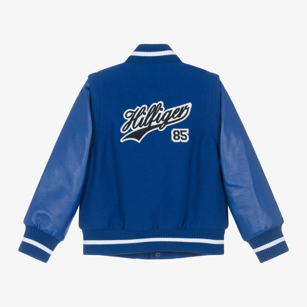 Tommy Hilfiger-Boys Blue Bomber Jacket | Childrensalon Outlet