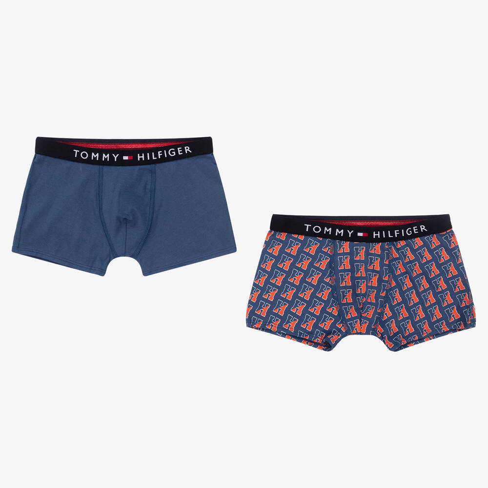 Tommy Hilfiger - Boys Blue Boxer Shorts (2 Pack) | Childrensalon