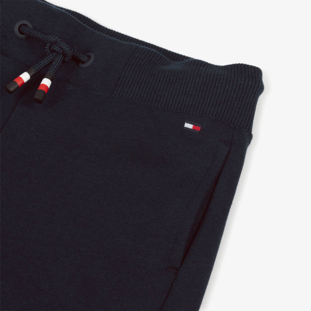Tommy Hilfiger-Boys Blue Cotton Blend Joggers | Childrensalon Outlet