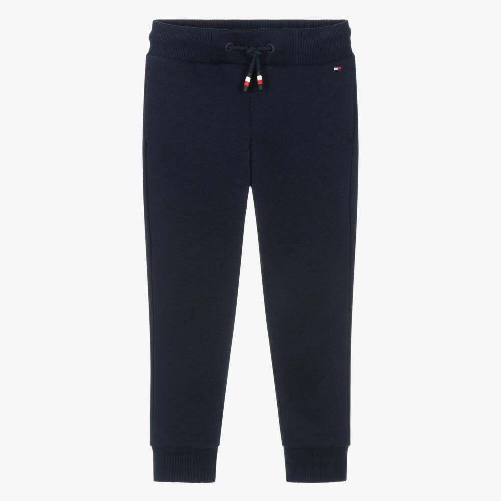 Tommy Hilfiger-Boys Blue Cotton Blend Joggers | Childrensalon Outlet