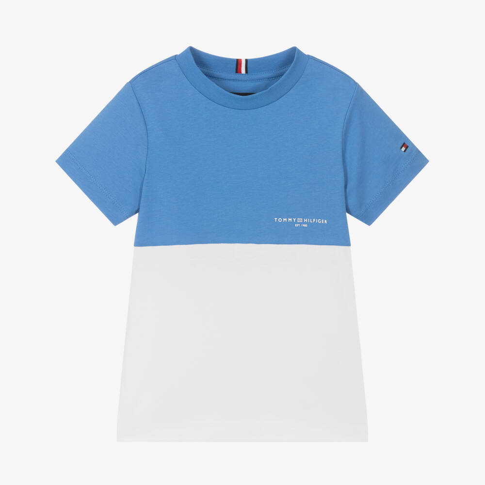 Tommy Hilfiger-تي شيرت قطن أزرق للأولاد | Childrensalon Outlet