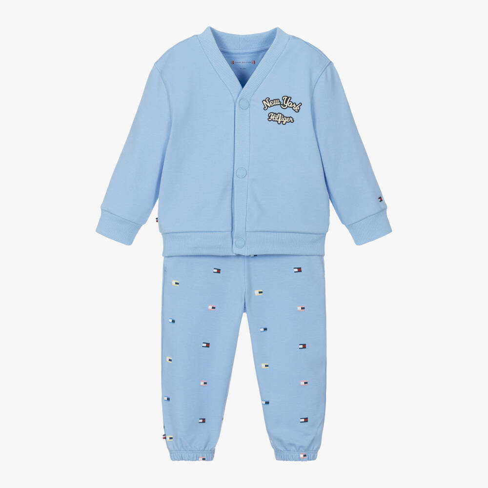 Tommy Hilfiger-طقم بنطلون أطفال ولادي قطن جيرسي لون أزرق | Childrensalon Outlet