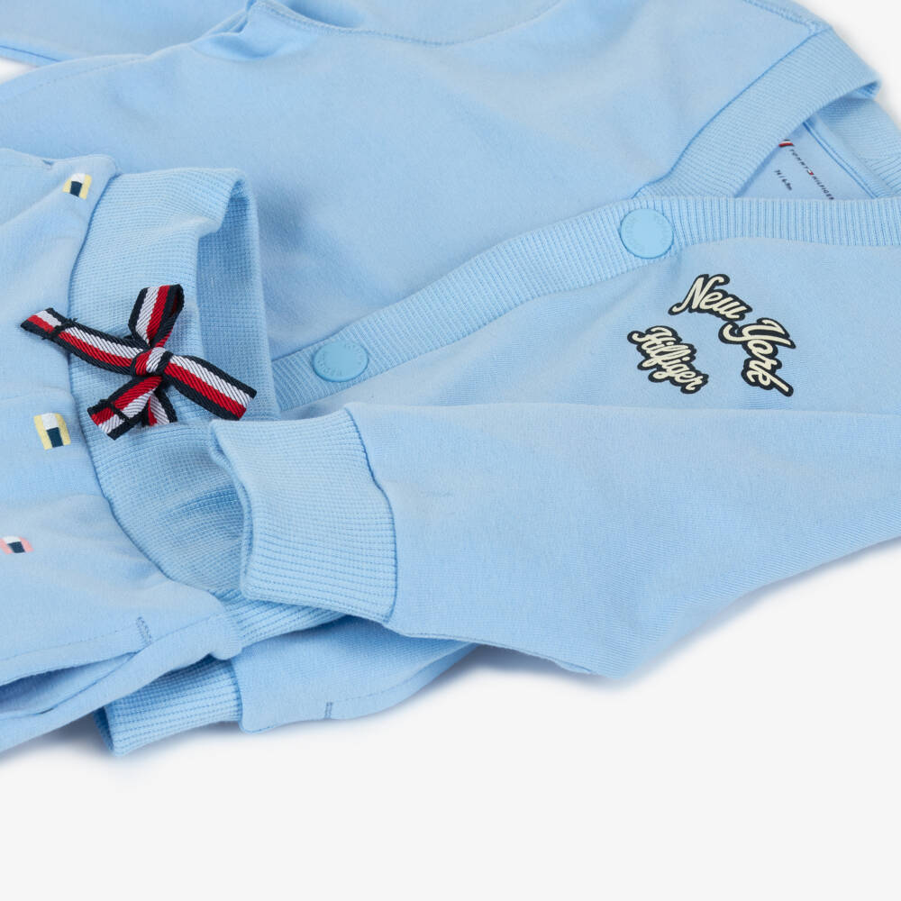 Tommy Hilfiger-Boys Blue Cotton Cardigan Set | Childrensalon Outlet
