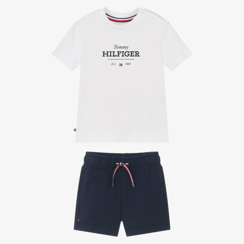 Tommy Hilfiger-Boys Blue Cotton Casual Set | Childrensalon Outlet