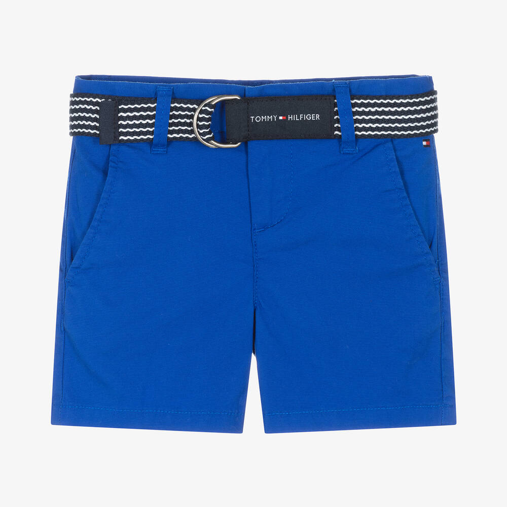 Tommy Hilfiger - Boys Blue Cotton Chino Shorts  | Childrensalon