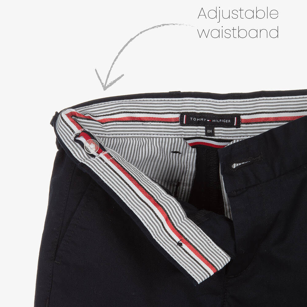 Tommy Hilfiger-بنطلون تشينو قطن تويل لون كحلي للأولاد | Childrensalon Outlet