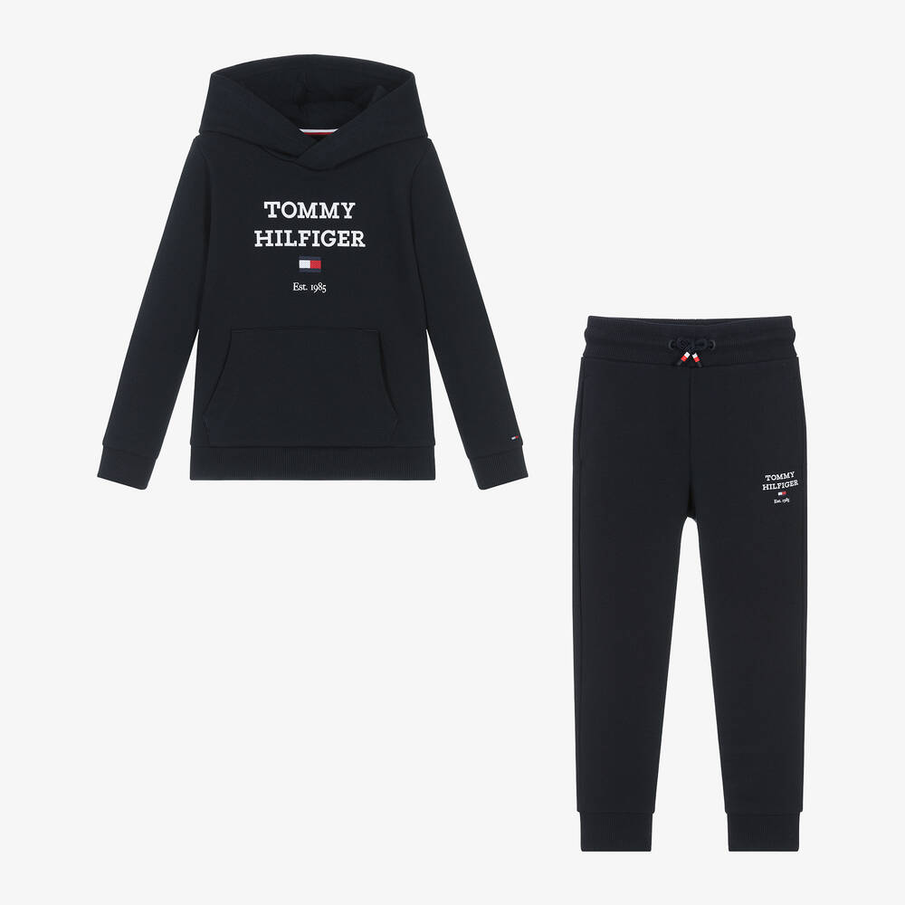 Tommy Hilfiger Survetement a capuche bleu en coton