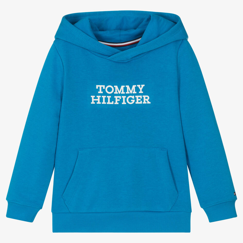 Tommy Hilfiger - Blauer Baumwoll-Kapuzenpulli | Childrensalon