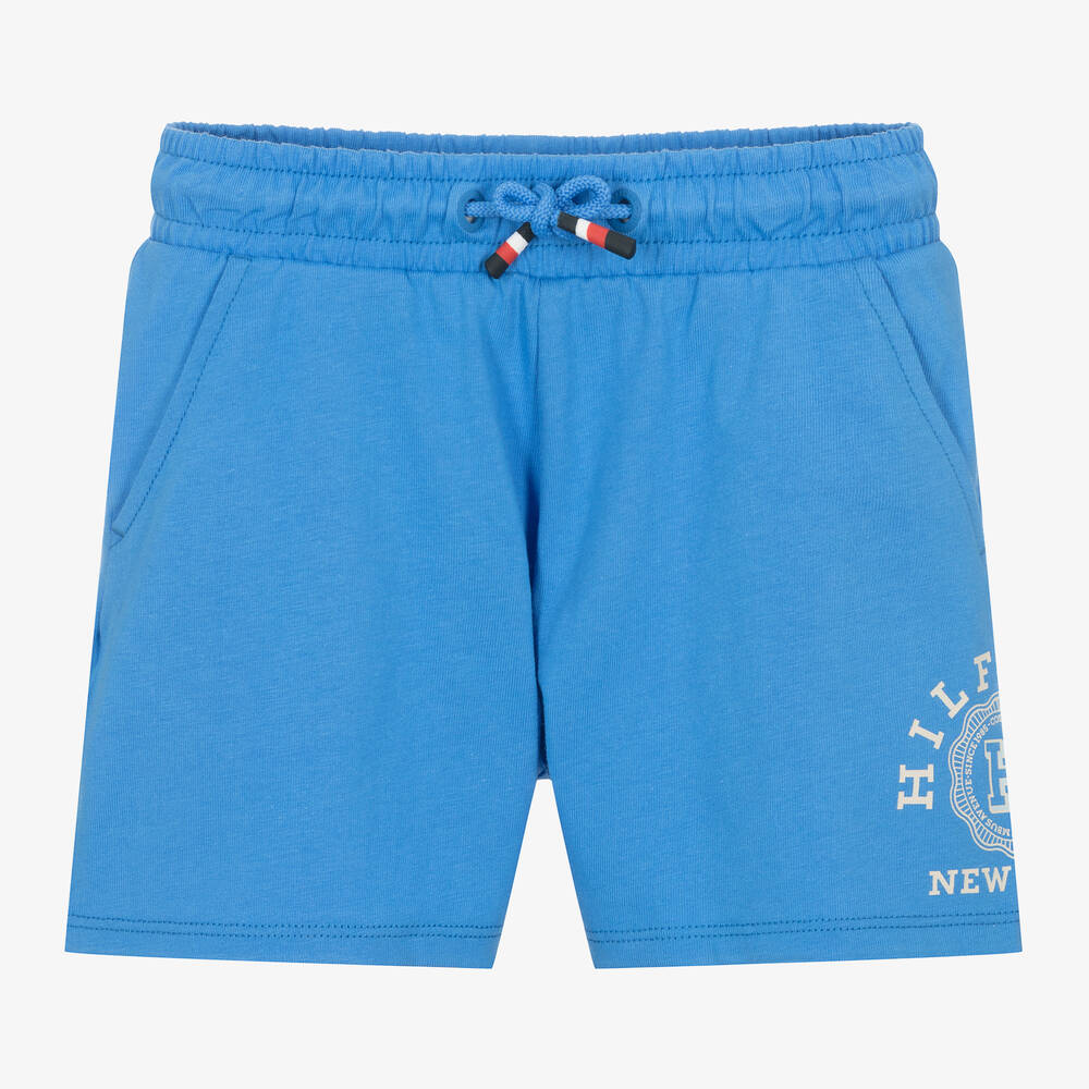 Tommy Hilfiger-Boys Blue Cotton Jersey Shorts  | Childrensalon Outlet