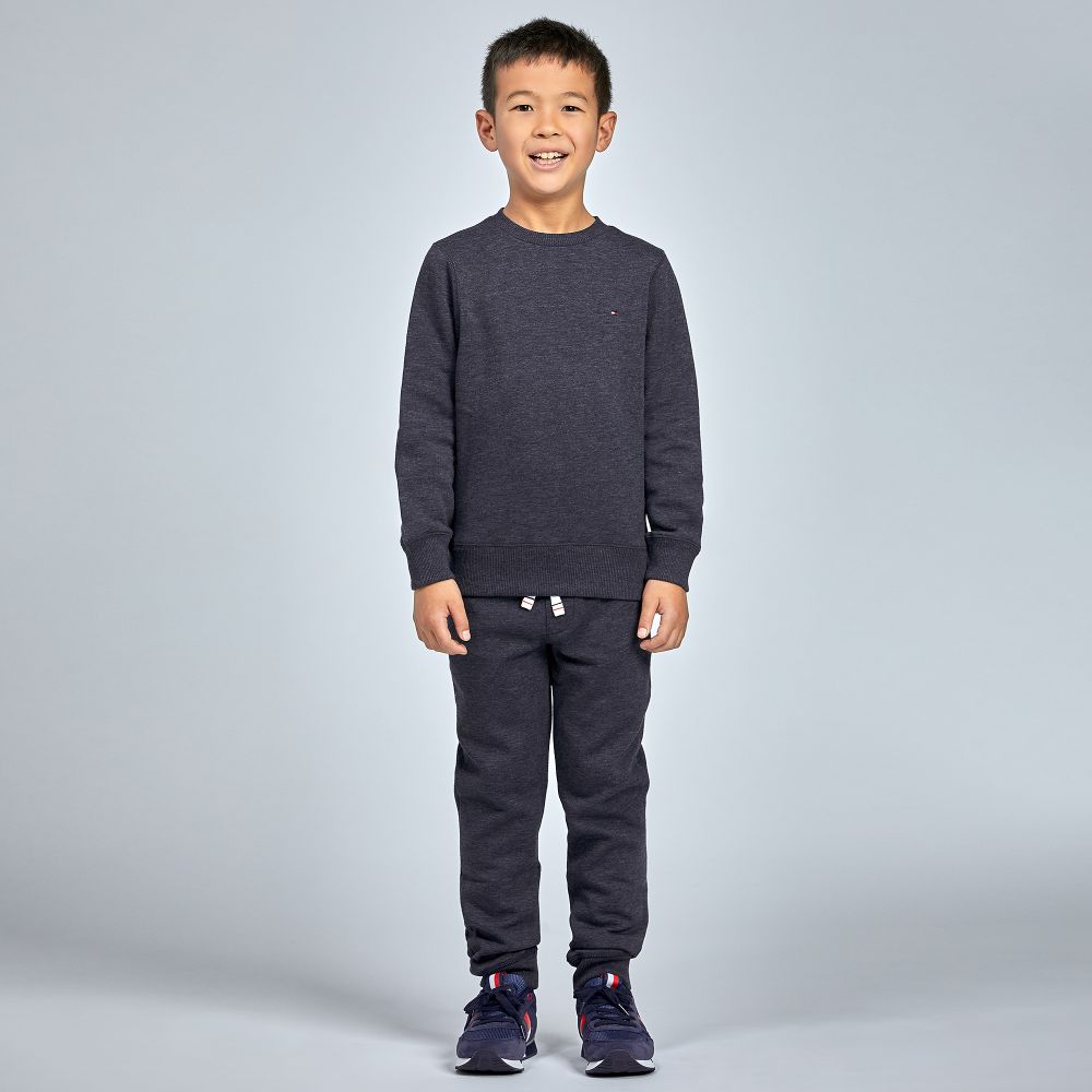 Tommy Hilfiger Boys Blue Cotton Joggers Childrensalon Outlet