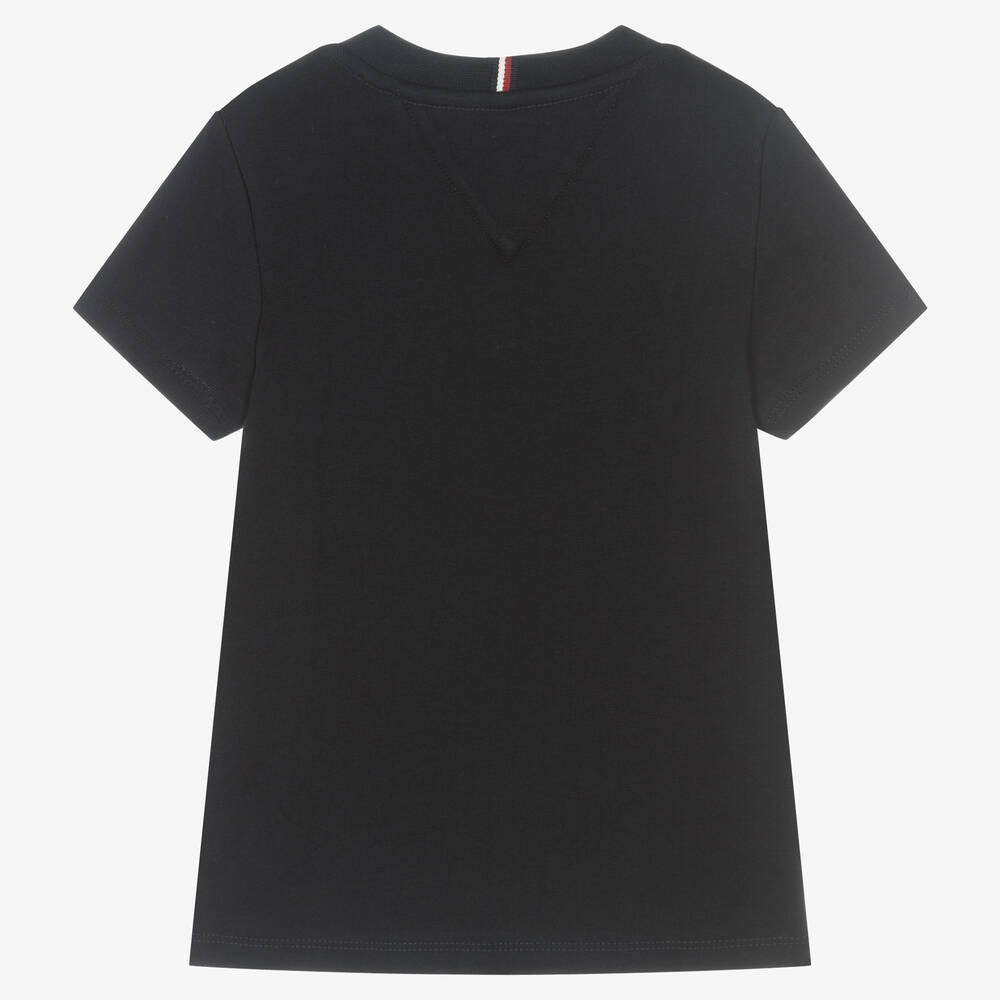 Tommy Hilfiger-Boys Blue Cotton Logo T-Shirt | Childrensalon Outlet