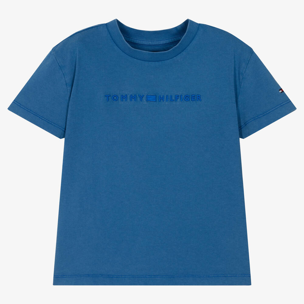 Tommy Hilfiger - Синяя хлопковая футболка | Childrensalon