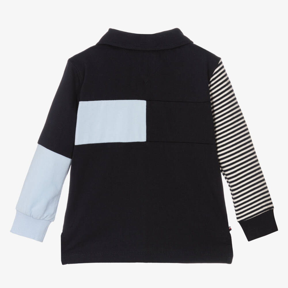 Tommy Hilfiger-Синяя хлопковая рубашка поло для мальчиков | Childrensalon Outlet