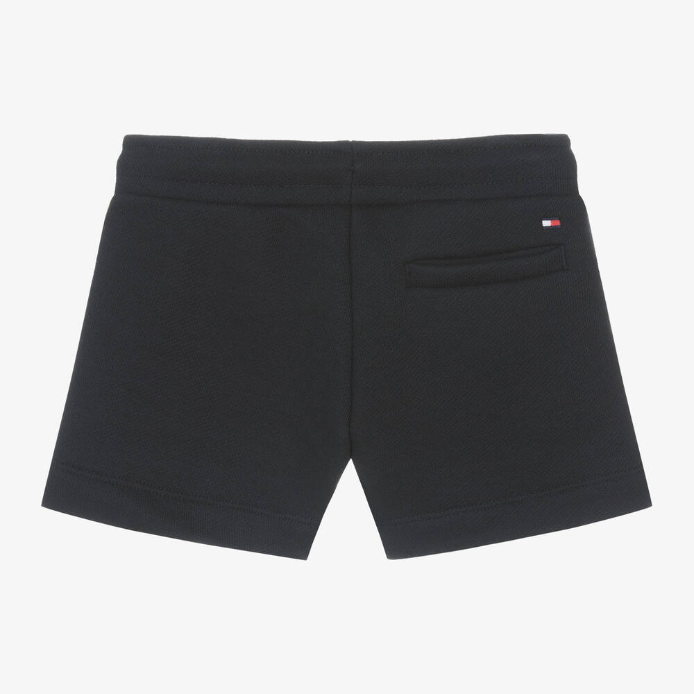 Tommy Hilfiger-Boys Blue Cotton Striped Tape Shorts | Childrensalon Outlet