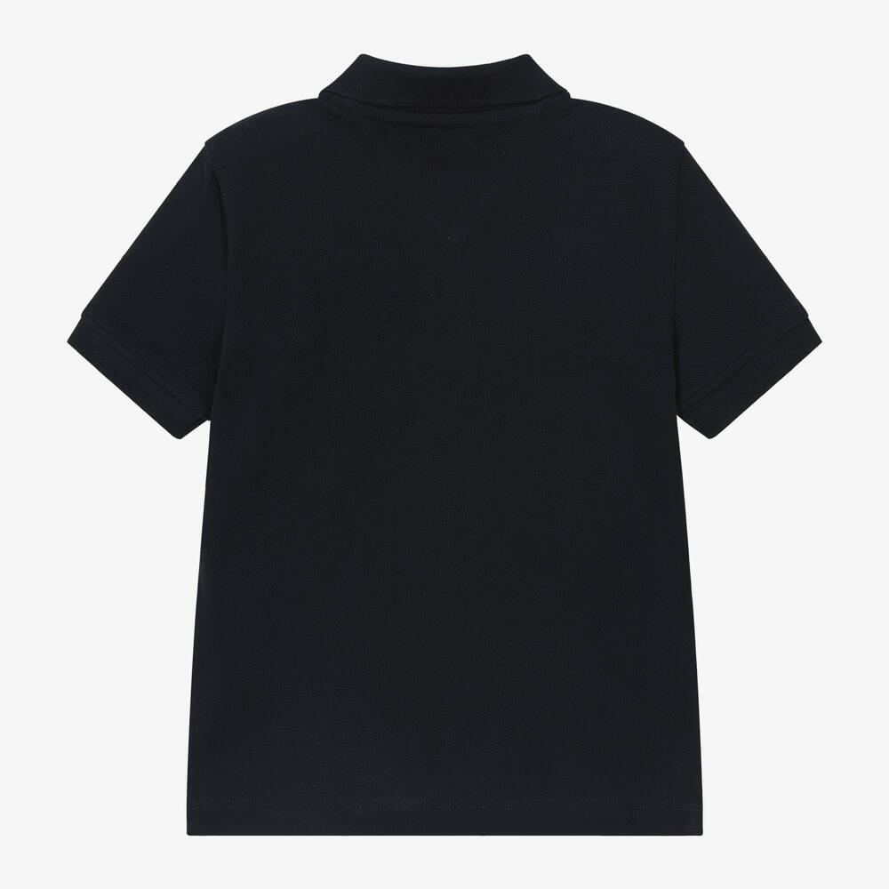 Tommy Hilfiger-Boys Blue Cotton Vertical Flag Polo Shirt | Childrensalon Outlet