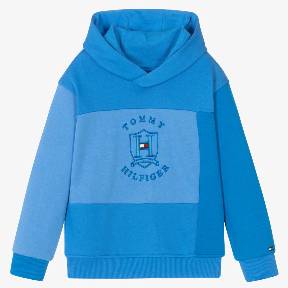 Tommy Hilfiger - Boys Blue Crest Logo Hoodie | Childrensalon
