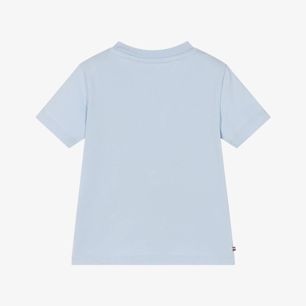 Tommy Hilfiger-Boys Blue Crew Neck Tee | Childrensalon Outlet