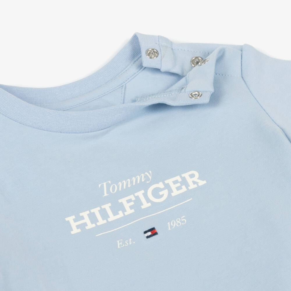 Tommy Hilfiger-Boys Blue Crew Neck Tee | Childrensalon Outlet