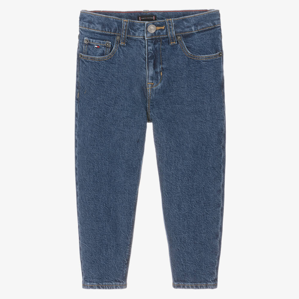 Tommy Hilfiger-Boys Blue Denim Dark Wash Straight Fit Jeans | Childrensalon Outlet
