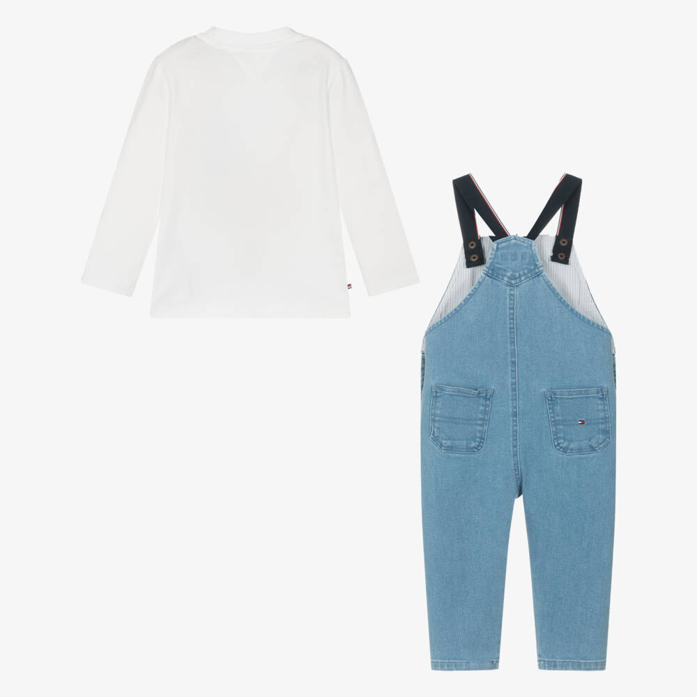 Tommy Hilfiger-Boys Blue Denim Dungaree Ensemble | Childrensalon Outlet